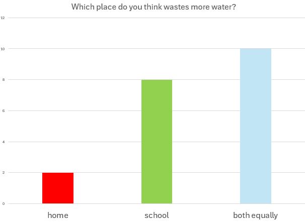 Which place do you think wastes more water?